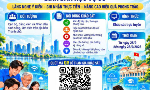 Điều tra dư luận xã hội trực tuyến Về mức độ tiếp cận, tham gia và đánh giá của người dân đối với Phong trào Bình dân học vụ số trên địa bàn Thành phố Hồ Chí Minh